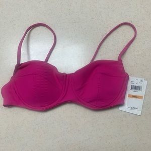 Becca By Rebecca Underwire  Ribbed Bikini Top Small NEW WITH TAGS
